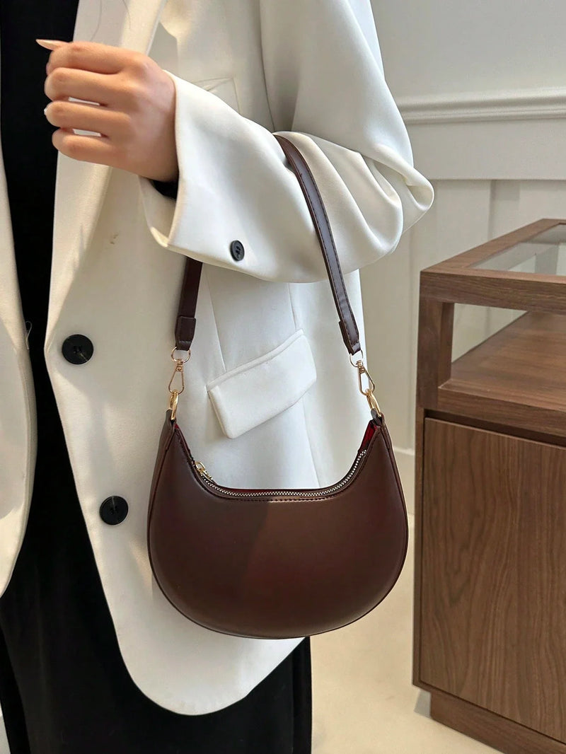 Bolsa Praga | Bolsa Feminina Meia-Lua Minimalista e Elegante - Menta Chic