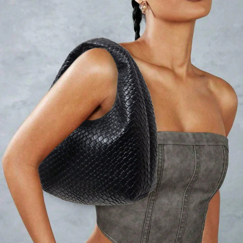 Bolsa Amalfi | Bolsa Hobo Feminina Texturizada, Elegante e Atemporal - Menta Chic