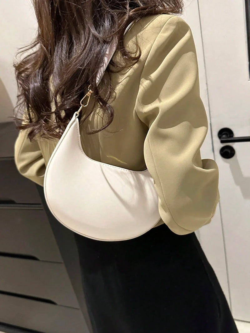 Bolsa Praga | Bolsa Feminina Meia-Lua Minimalista e Elegante - Menta Chic