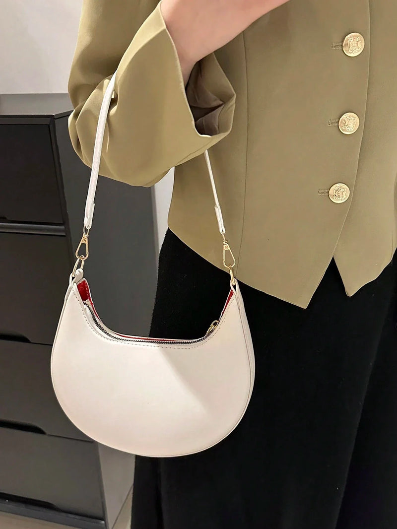 Bolsa Praga | Bolsa Feminina Meia-Lua Minimalista e Elegante - Menta Chic