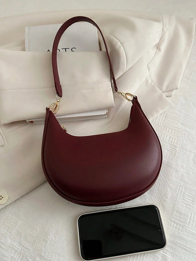 Bolsa Praga | Bolsa Feminina Meia-Lua Minimalista e Elegante - Menta Chic
