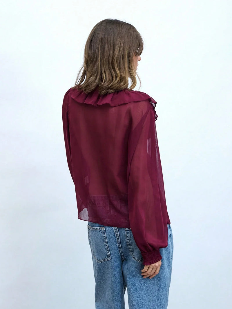 Blusa Toledo - com Babados e Manga Bufante estilo Boho Chic – | Menta Chic