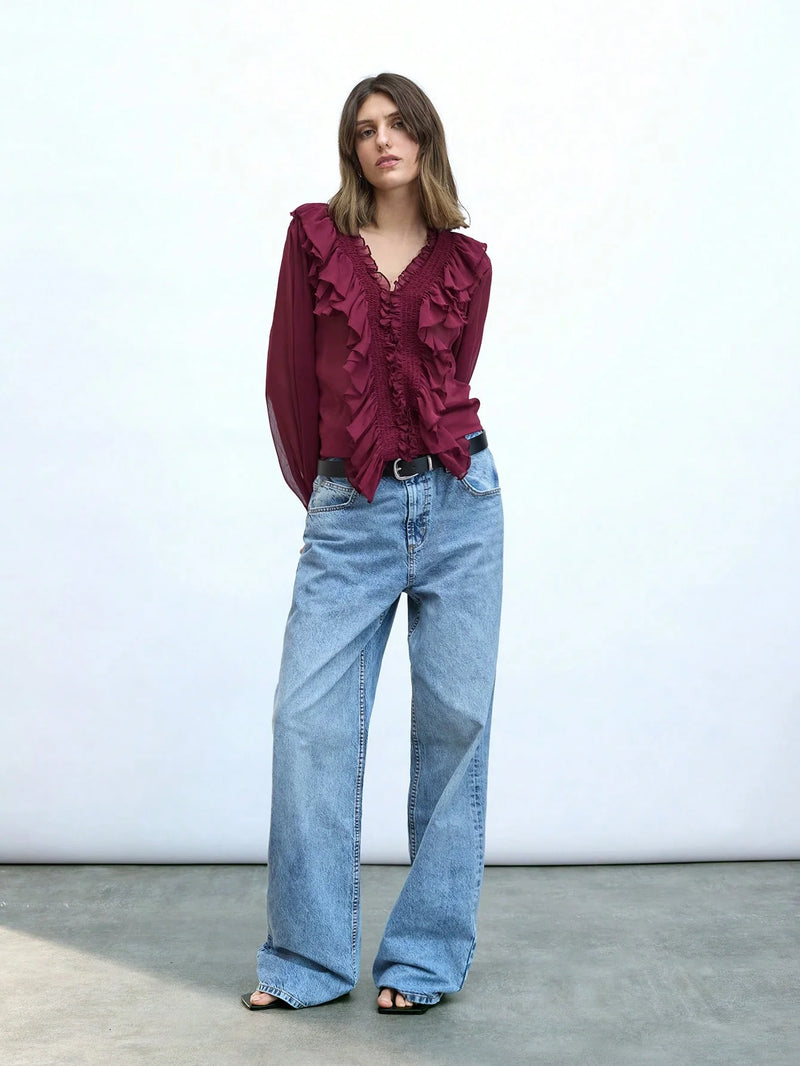 Blusa Toledo - com Babados e Manga Bufante estilo Boho Chic – | Menta Chic