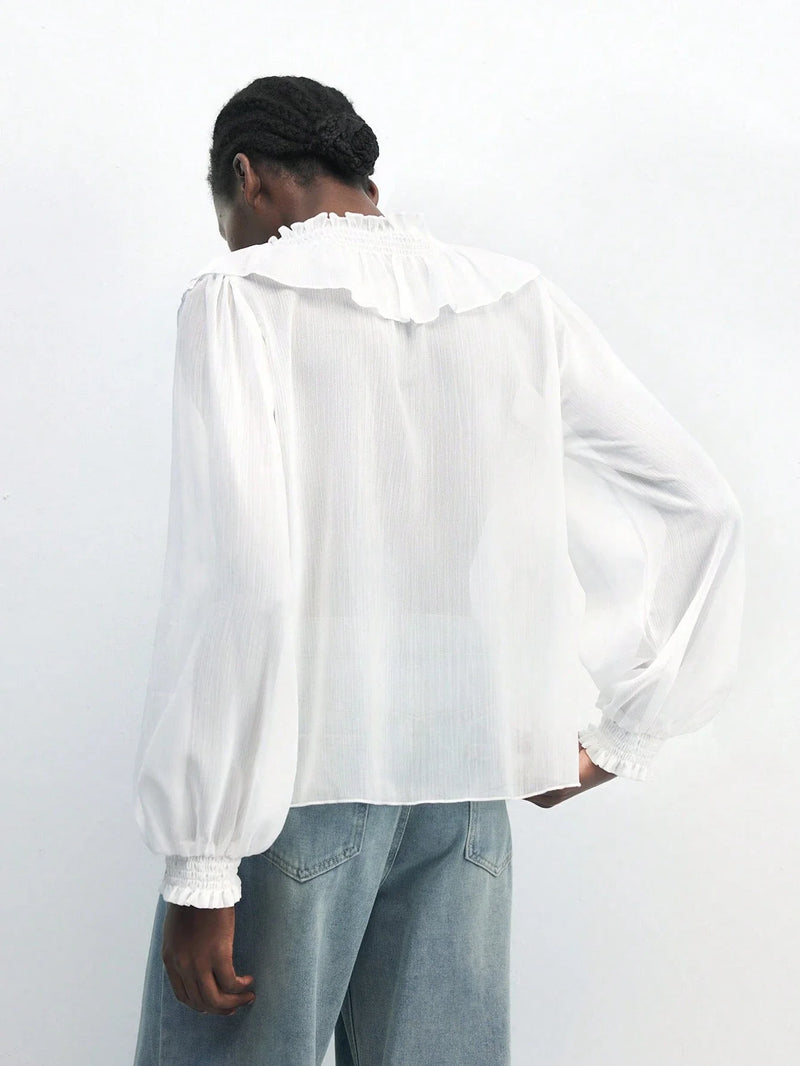 Blusa Toledo - com Babados e Manga Bufante estilo Boho Chic – | Menta Chic