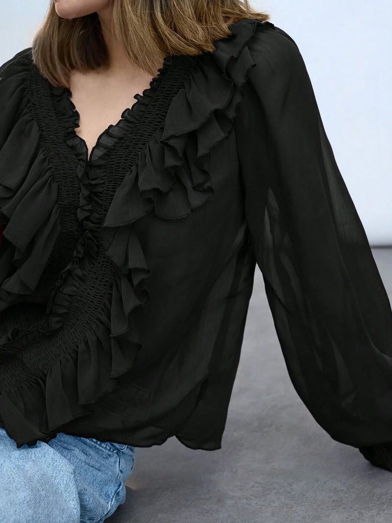Blusa Toledo - com Babados e Manga Bufante estilo Boho Chic – | Menta Chic